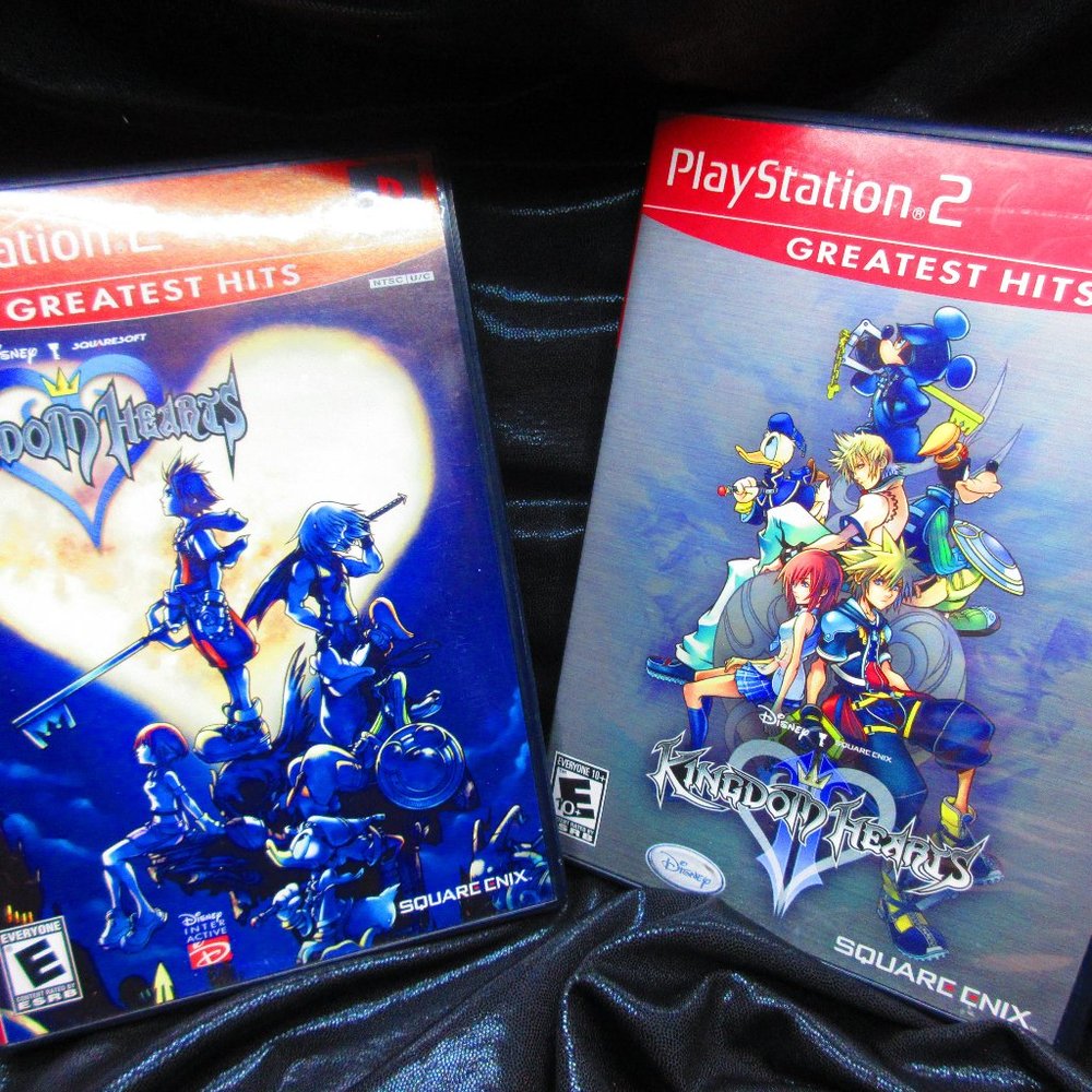 Kingdom Hearts 1 and 2 Game Lot (Playstation 2 PS2) Complete w Manuals